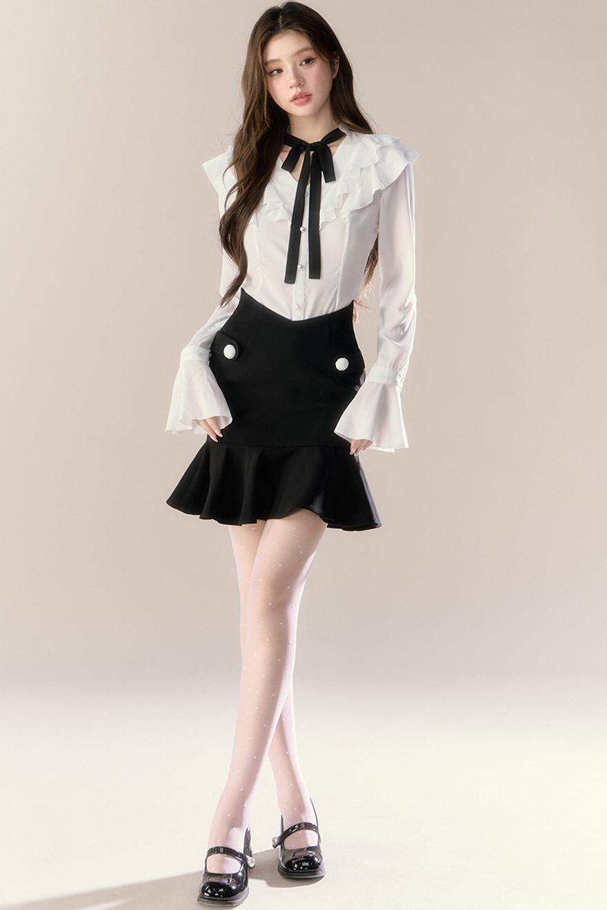 Completo camicia con vita alla francese e gonna a sirena