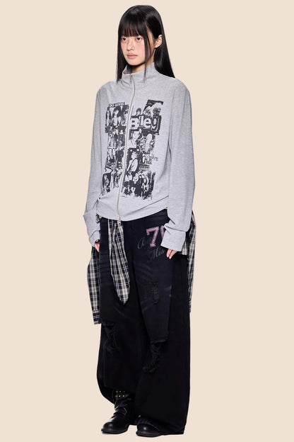 Vintage Printed Cardigan Top