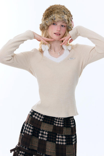 Bow Halter Knitted Top