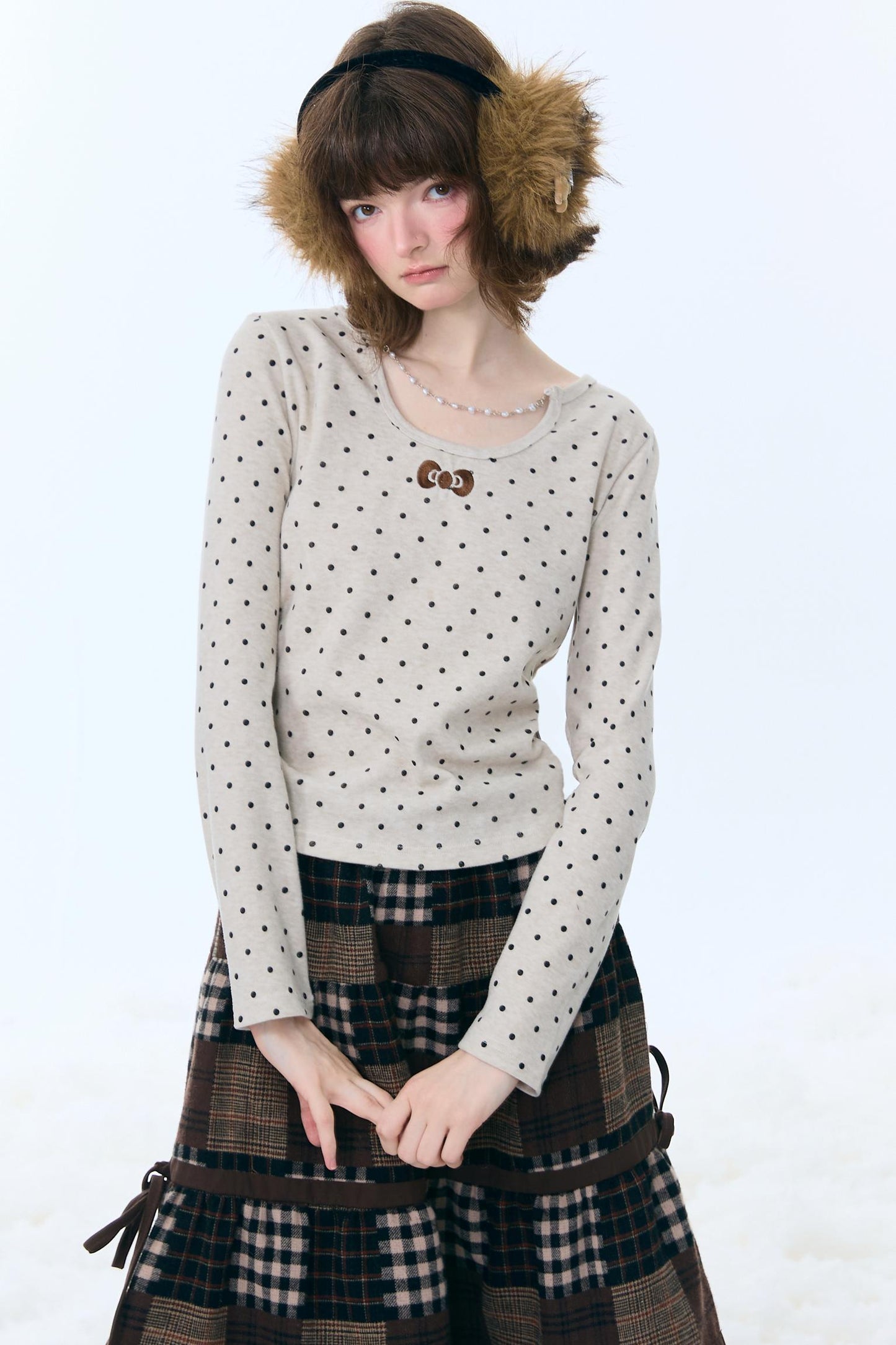 Polka Dot Knitted Top