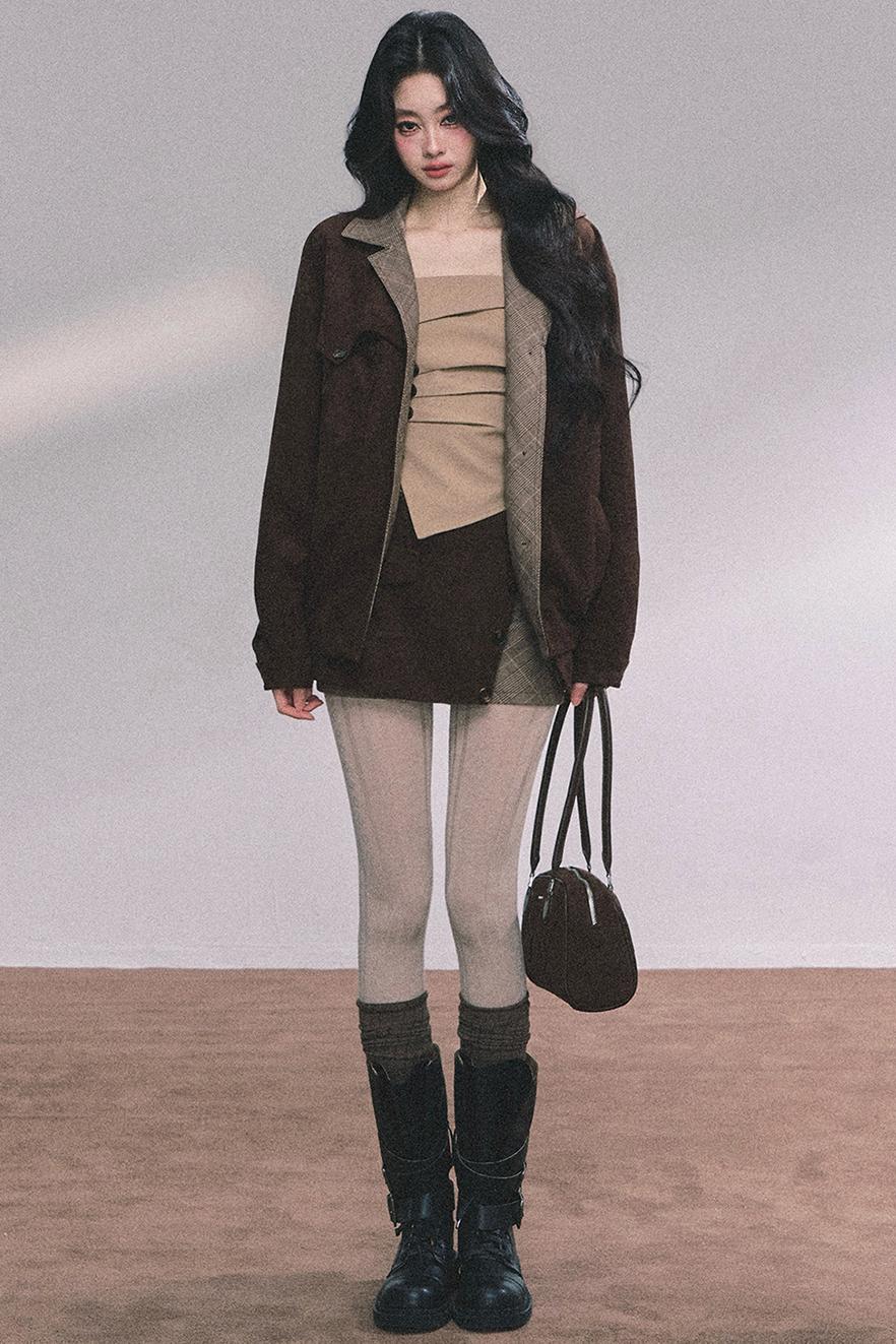 Autumn Puffy Two-Piece Skirt Set-Up