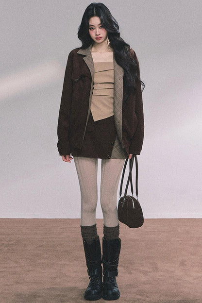 Autumn Puffy Two-Piece Skirt Set-Up