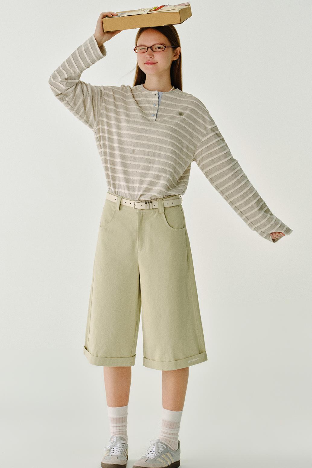 수월한 면 반바지 