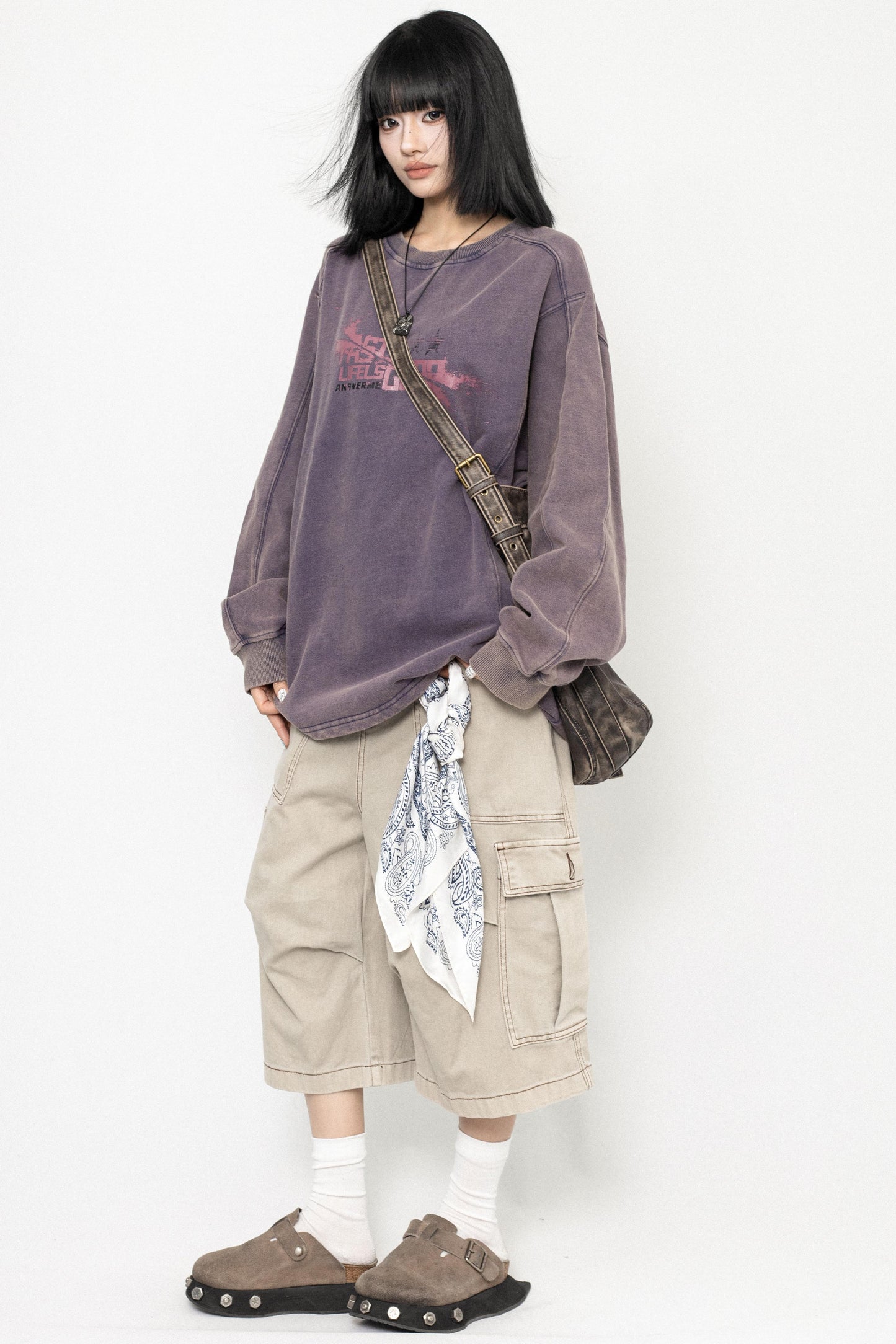 Vintage Wash Oversized Long Sleeve Tee