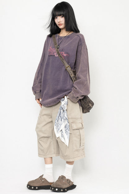 Vintage Wash Oversized Long Sleeve Tee