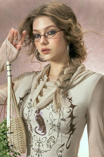 Hand-Painted Star-Wishing Blouse