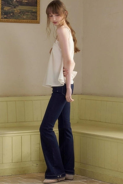 White Lace-up Camisole Set