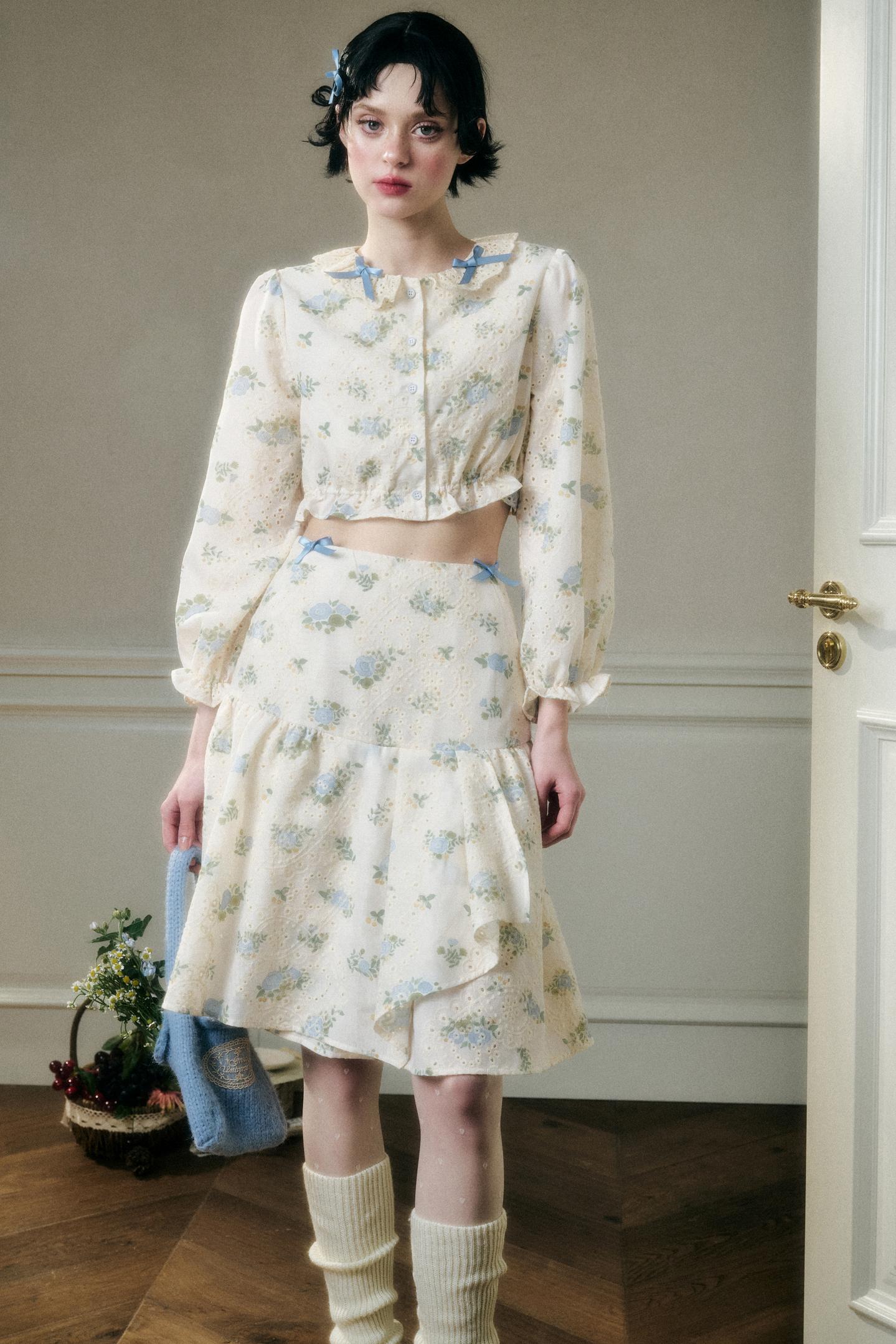 Sea Of Glass Cotton Skirt Set-Up