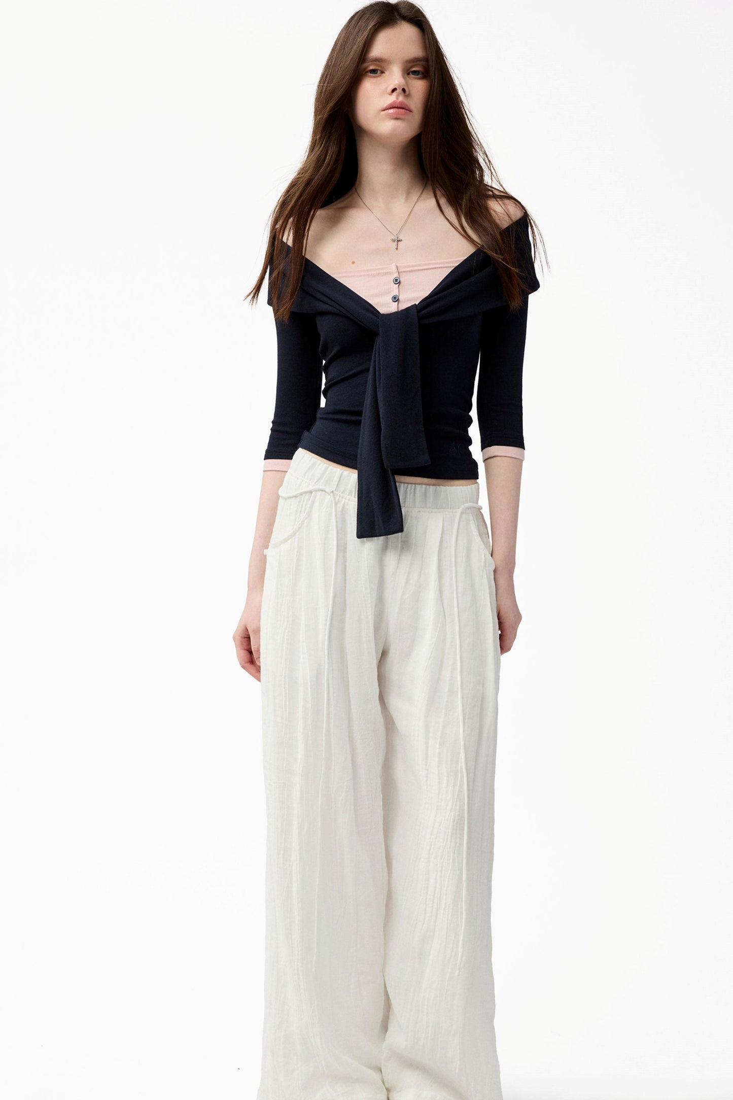 French Knot Color Block Knit Top