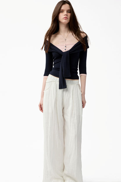 French Knot Color Block Knit Top