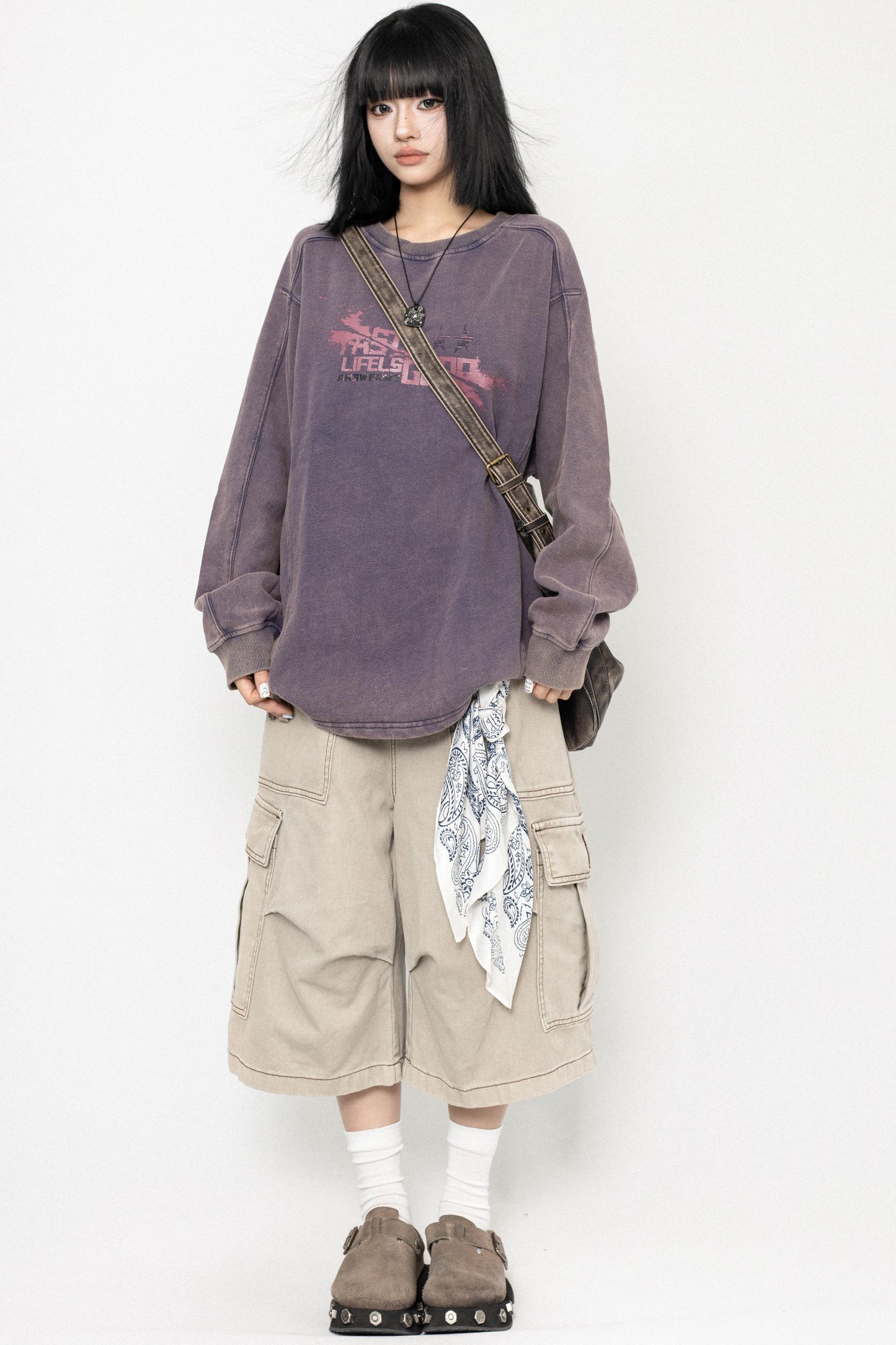 Vintage Wash Oversized Long Sleeve Tee