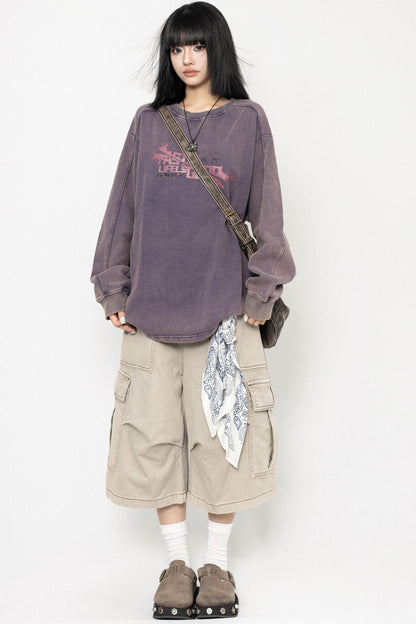 Vintage Wash Oversized Long Sleeve Tee