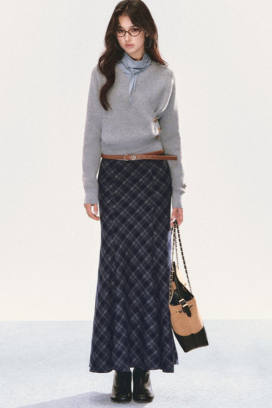 Semi-High Neck Scarf Top Set-Up