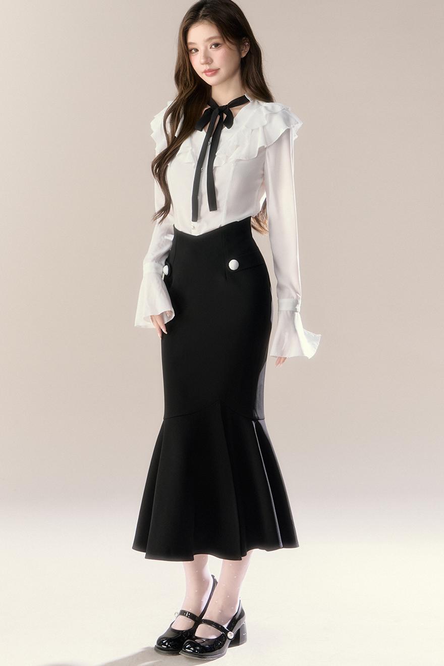 Completo camicia con vita alla francese e gonna a sirena