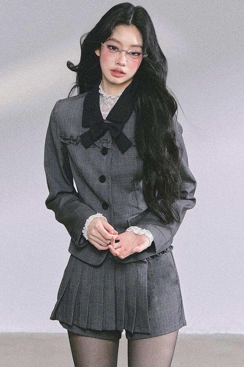 French Pleated Short Skirt Set-Up