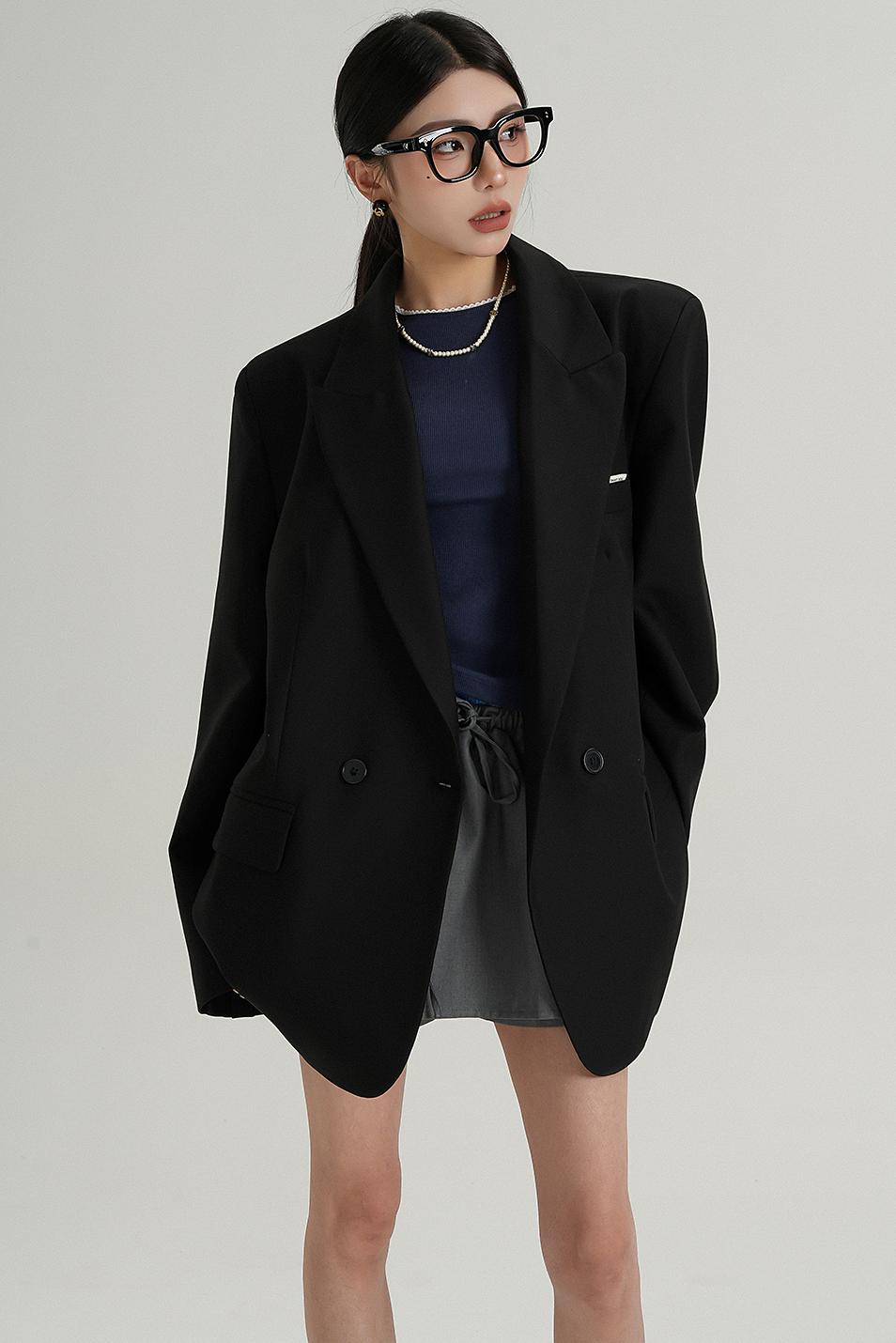 Chic Black And Cream Elegant Jacket