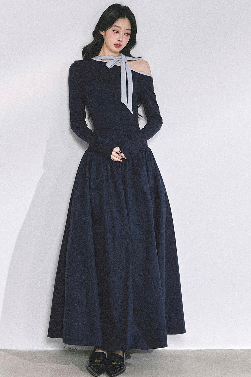 Autumn Waist Slimming Long Dress