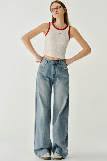 체리 치즈 롤 레이스 조끼 