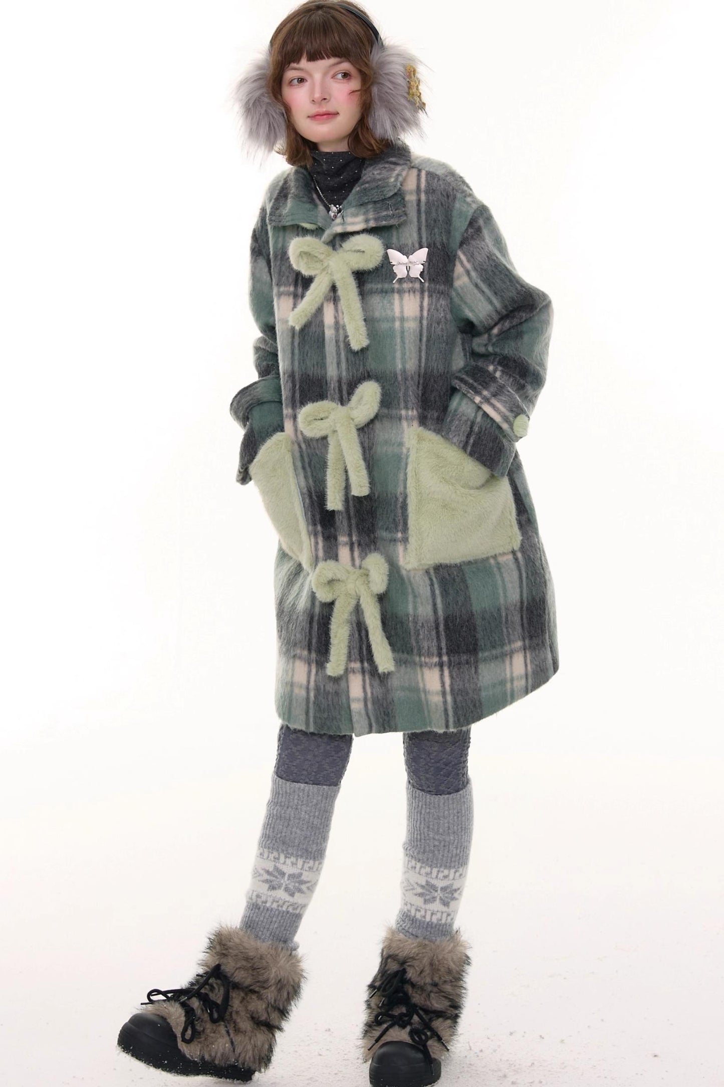 Retro Plaid Woolen Coat