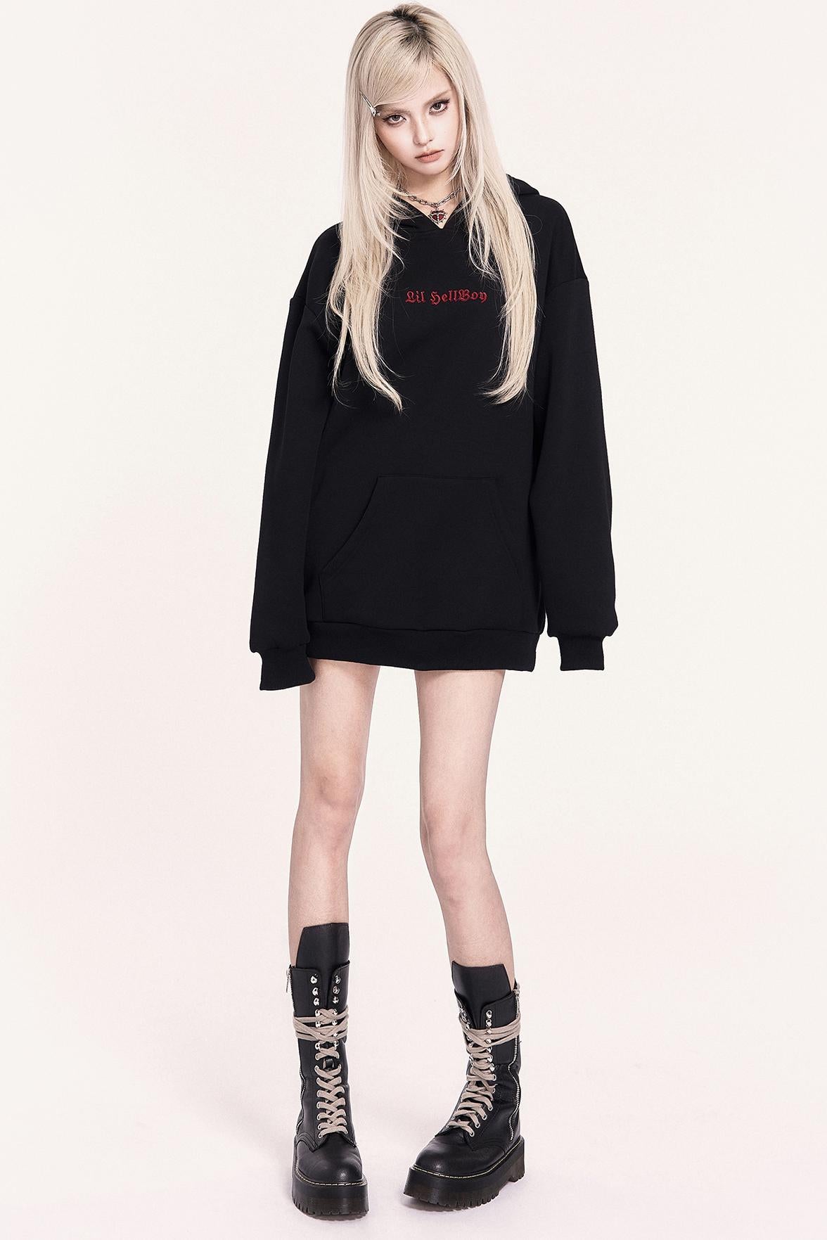 Dark Sweet Devil Hooded Dress Set-Up