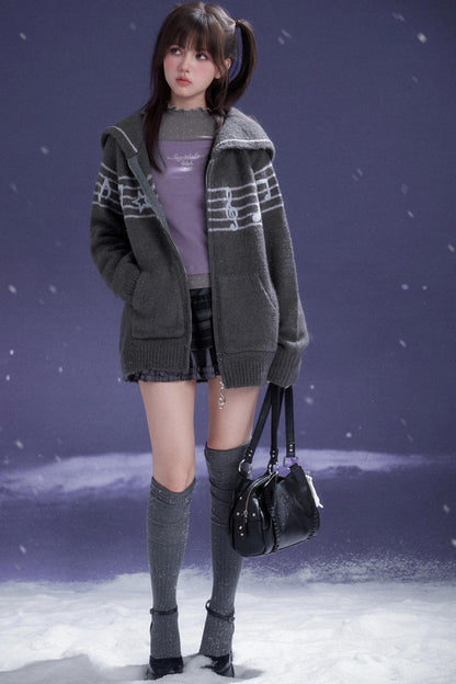 Sweet Cool Lapel Knit Sweater