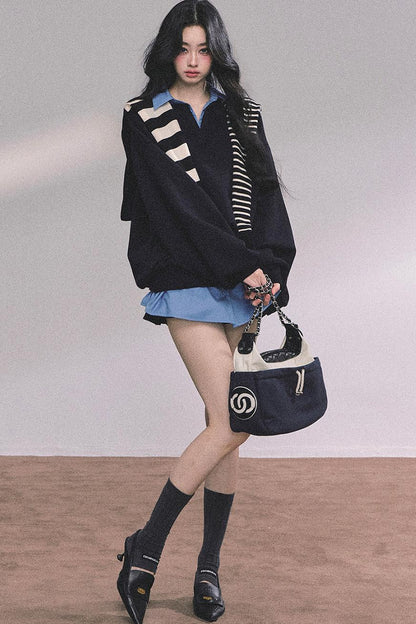 Gaozhi American Oversize Sweatshirt Set-Up