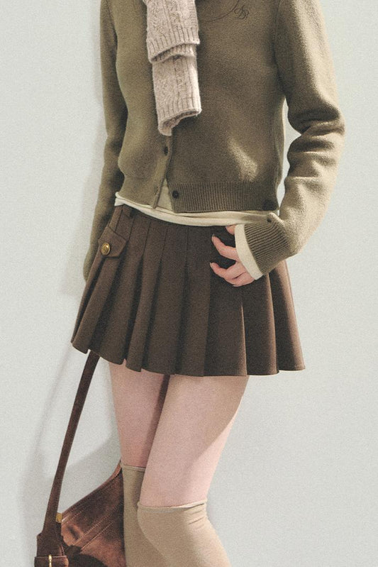 High Retro Pleated Skirt