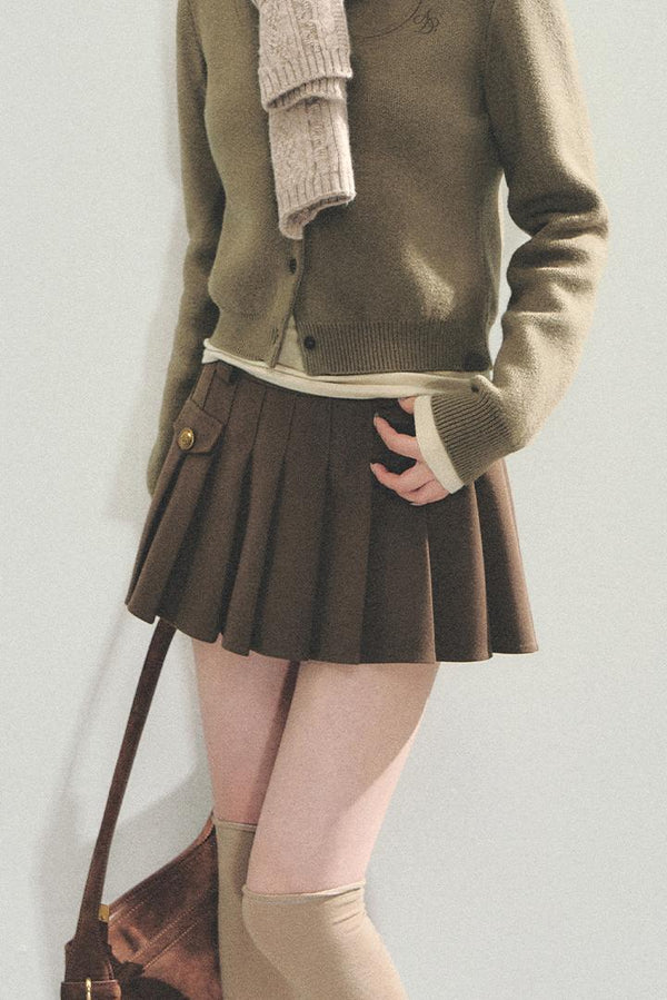 High Retro Pleated Skirt