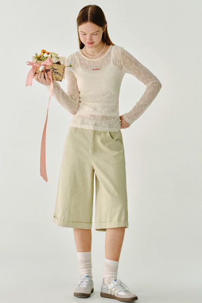 수월한 면 반바지 