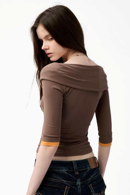 French Knot Color Block Knit Top