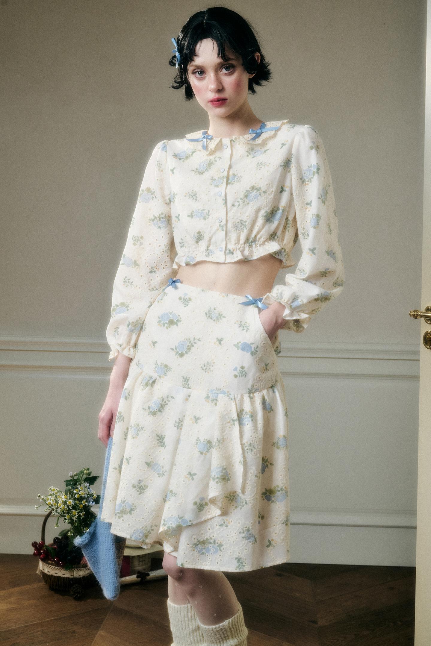 Sea Of Glass Cotton Skirt Set-Up