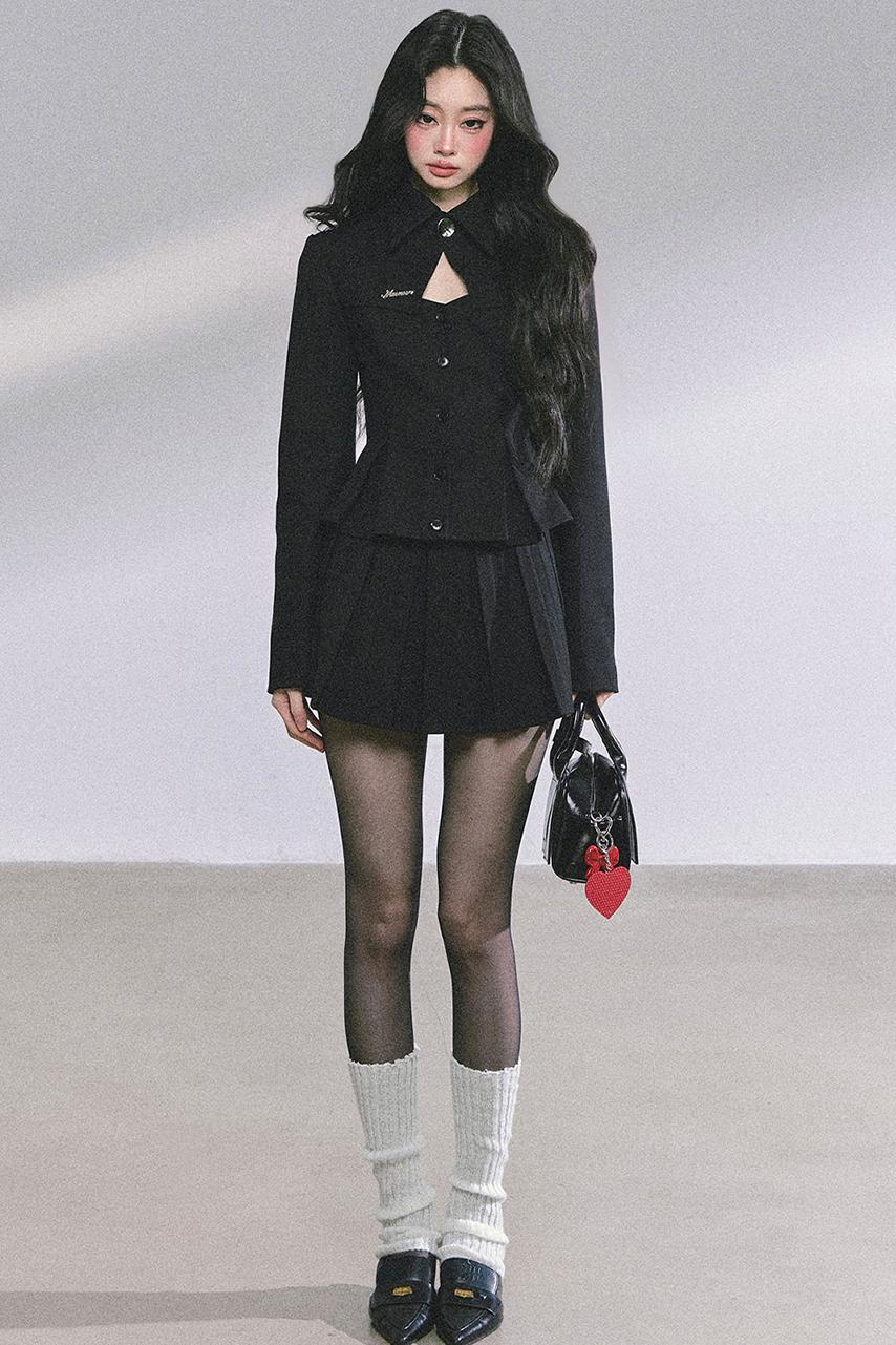 Gatsby Daughter Two-Piece Black Jacket Set-Up