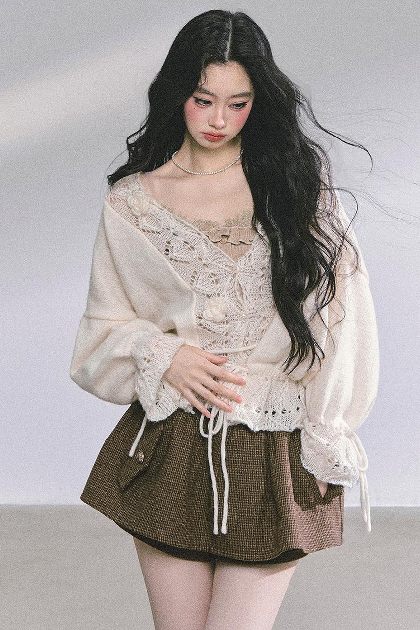 French Knitted Cardigan Sweater Jacket Set-Up