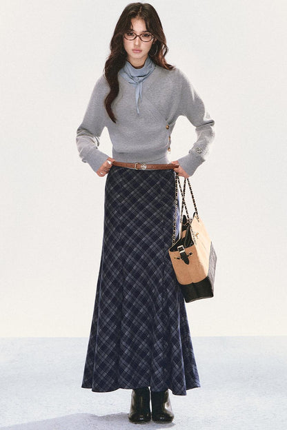 Semi-High Neck Scarf Top Set-Up