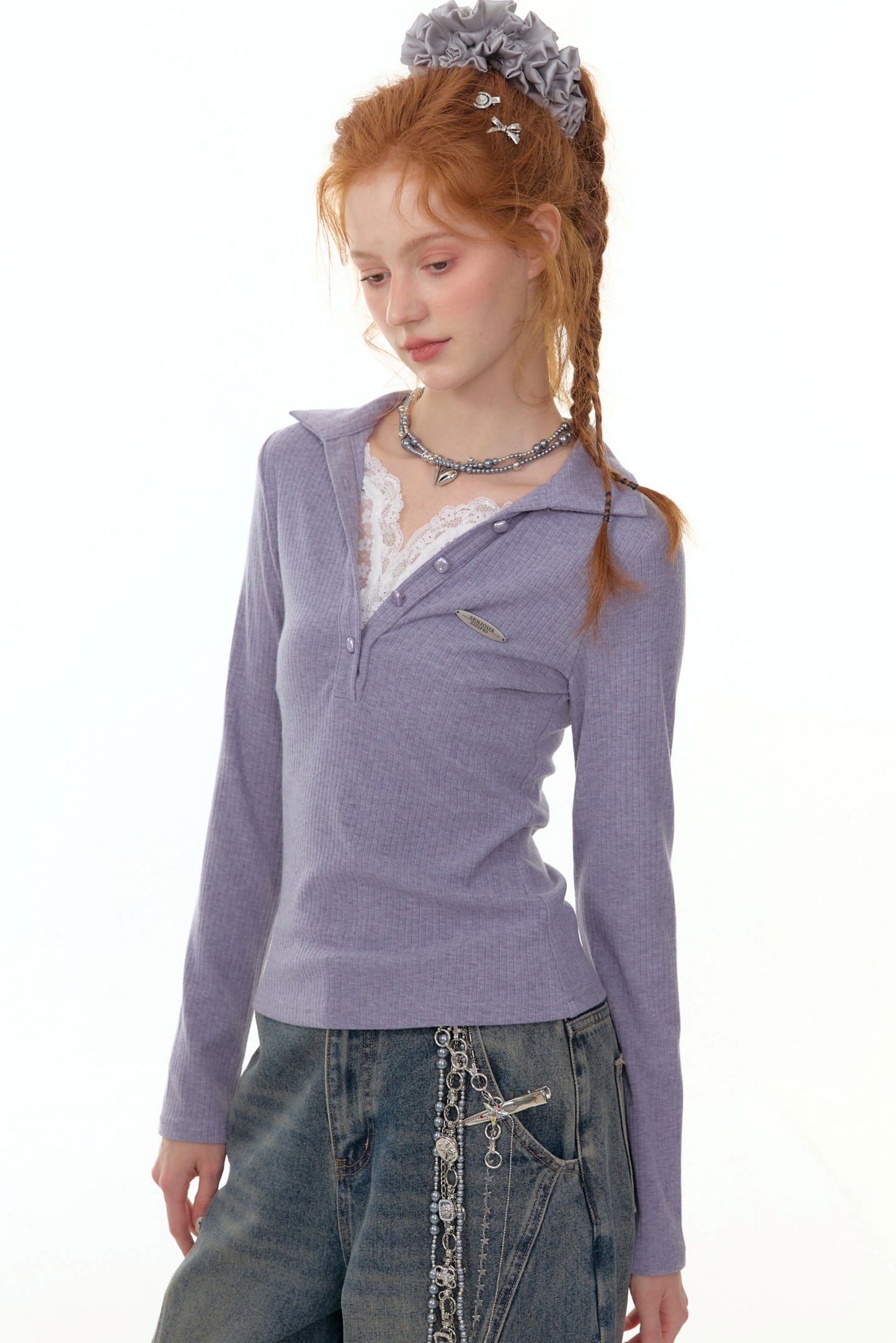 Zizifei Knit Lace Top