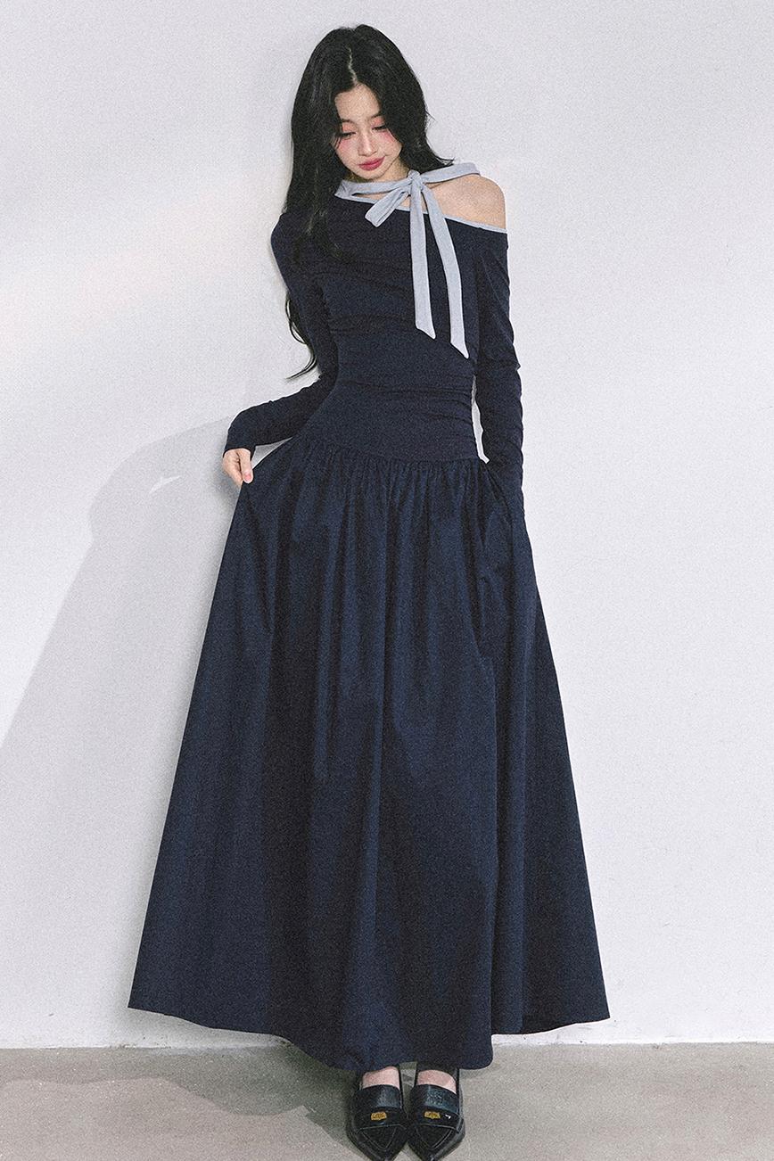 Autumn Waist Slimming Long Dress