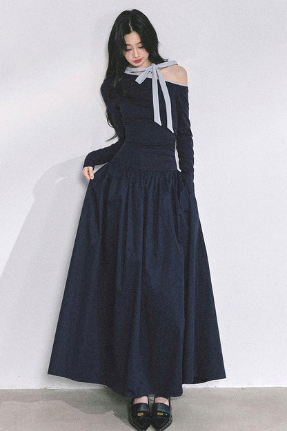 Autumn Waist Slimming Long Dress