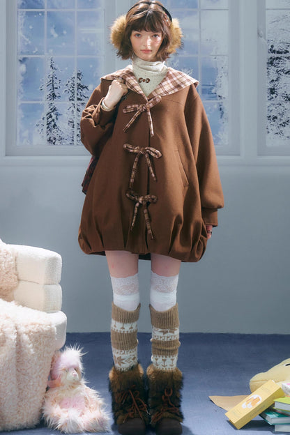 Autumn Doll Brown Woolen Coat