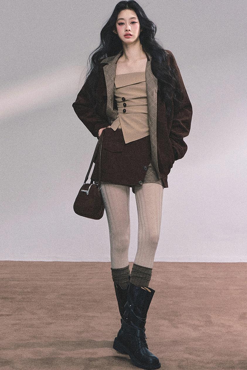 Autumn Puffy Two-Piece Skirt Set-Up