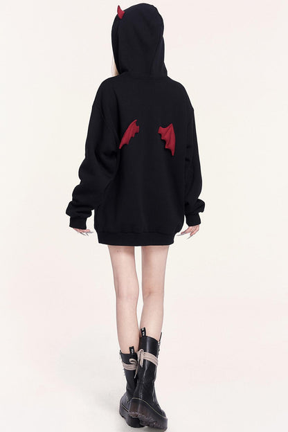 Dark Sweet Devil Hooded Dress Set-Up