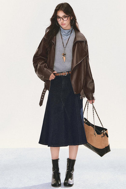 Semi-High Neck Scarf Top Set-Up