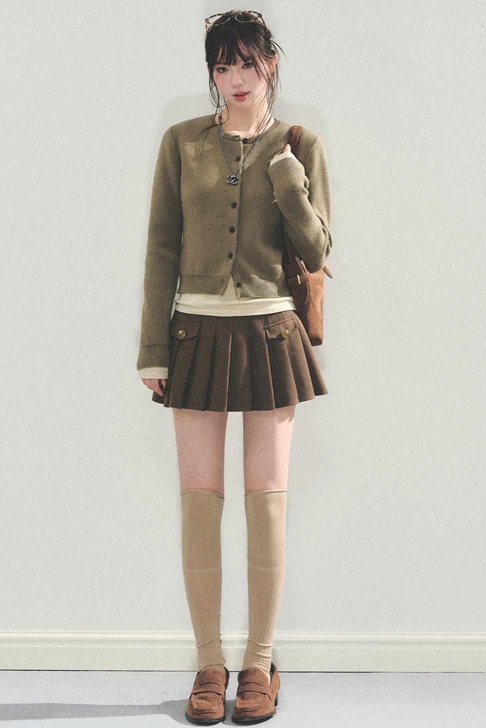 High Retro Pleated Skirt