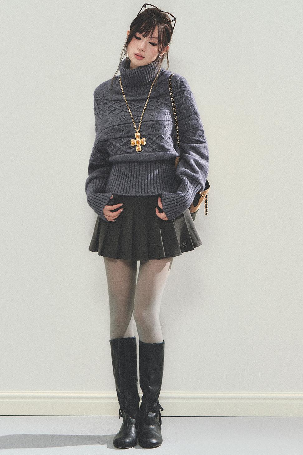 Turtleneck Knitwear Top