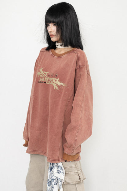 Vintage Wash Oversized Long Sleeve Tee