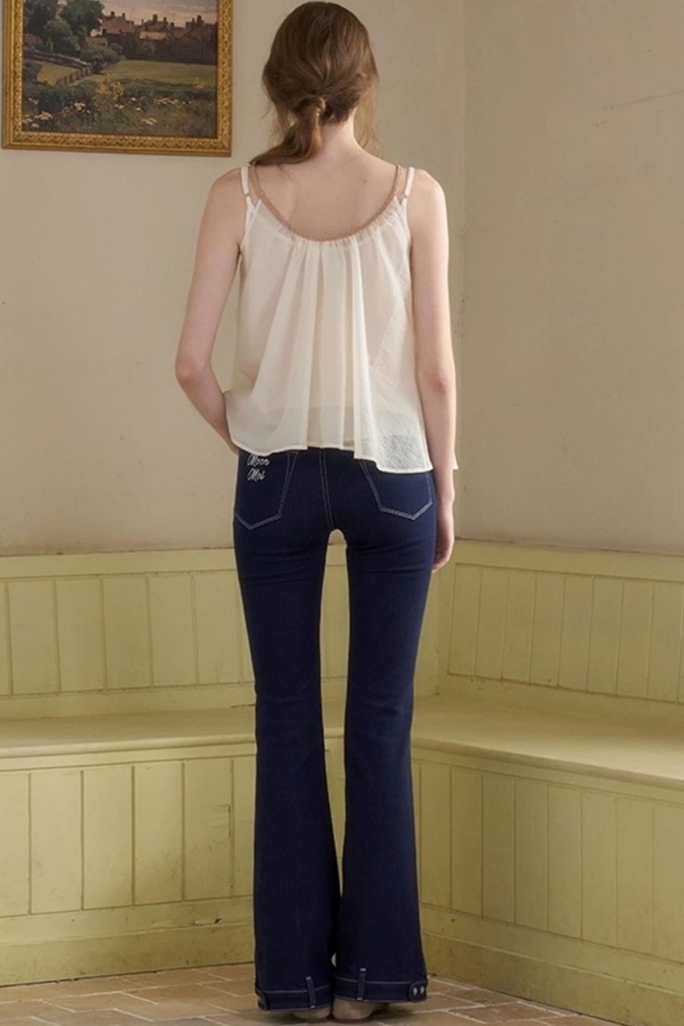 White Lace-up Camisole Set