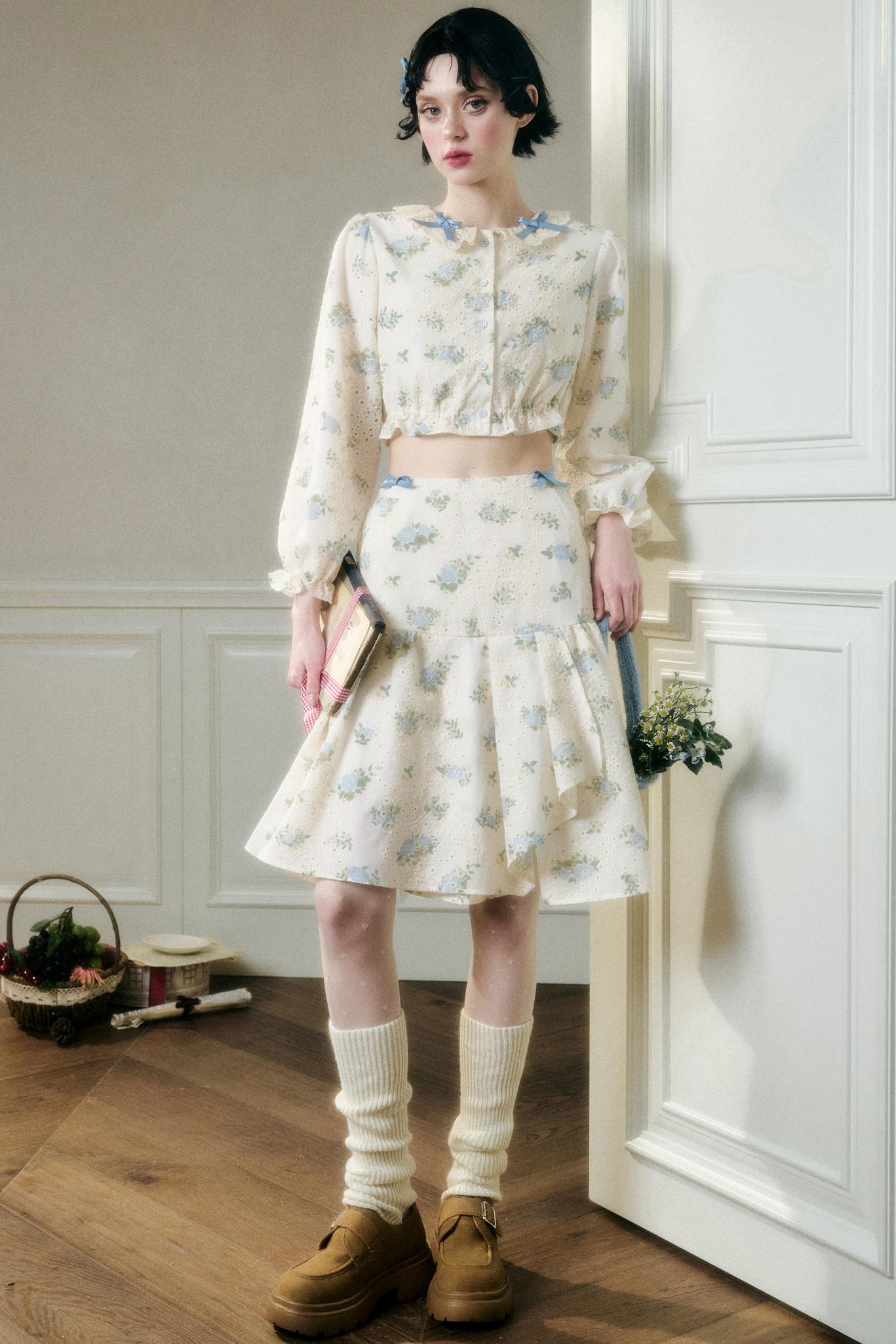 Sea Of Glass Cotton Skirt Set-Up