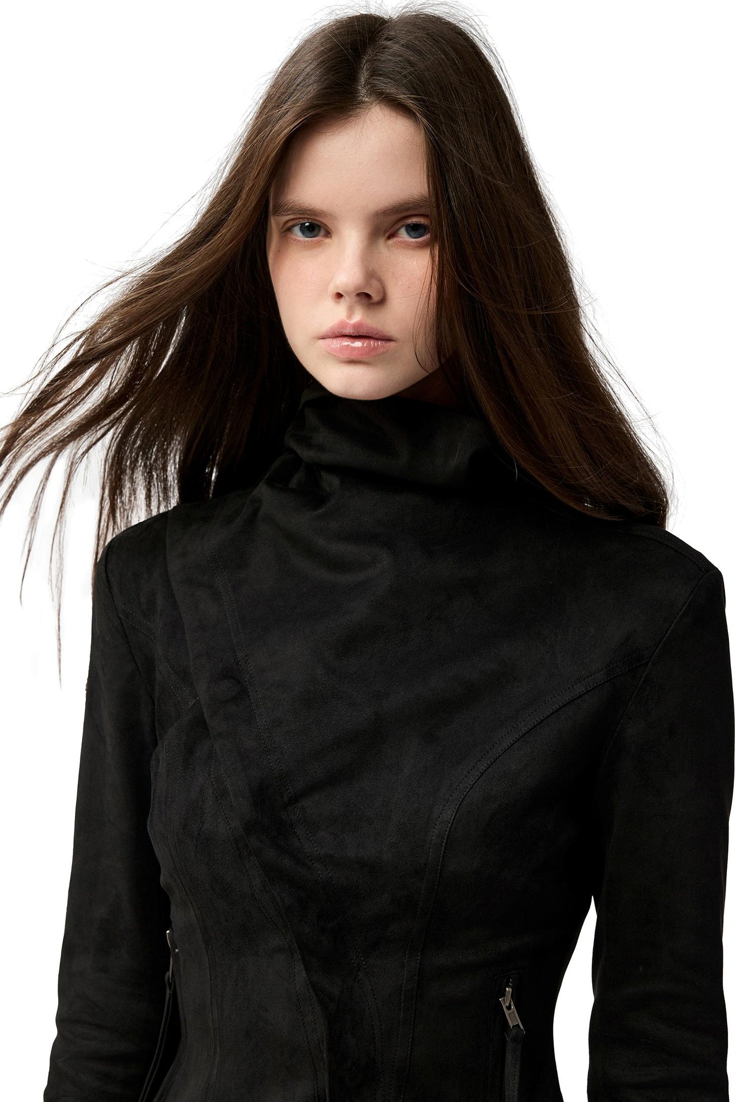 Temperament Black Suede Jacket Set-Up