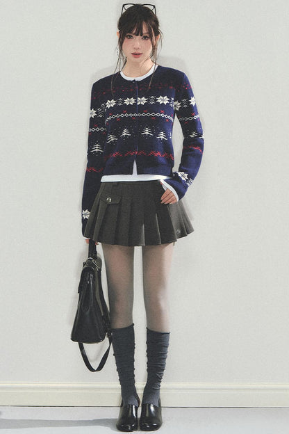 High Retro Pleated Skirt