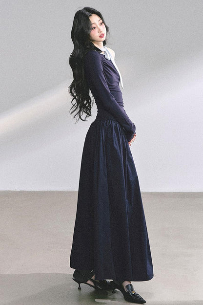 Autumn Waist Slimming Long Dress