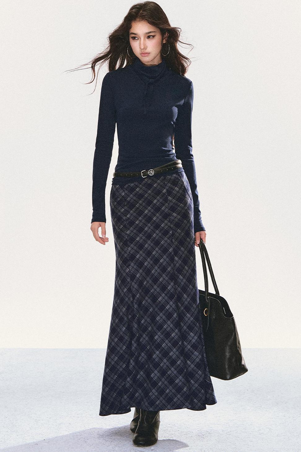 Semi-High Neck Scarf Top Set-Up